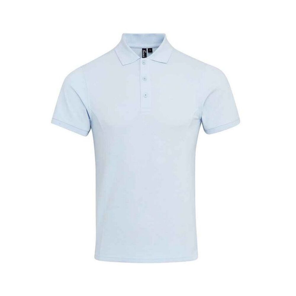 Premier Mens Coolchecker Plus Piqu Polo Shirt / Light Blue